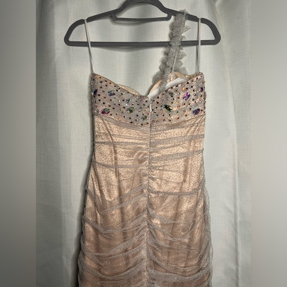 L’Mode Bridal Champagne Sparkly Rhinestone Prom Homecoming Dress Small - Picture 10 of 15